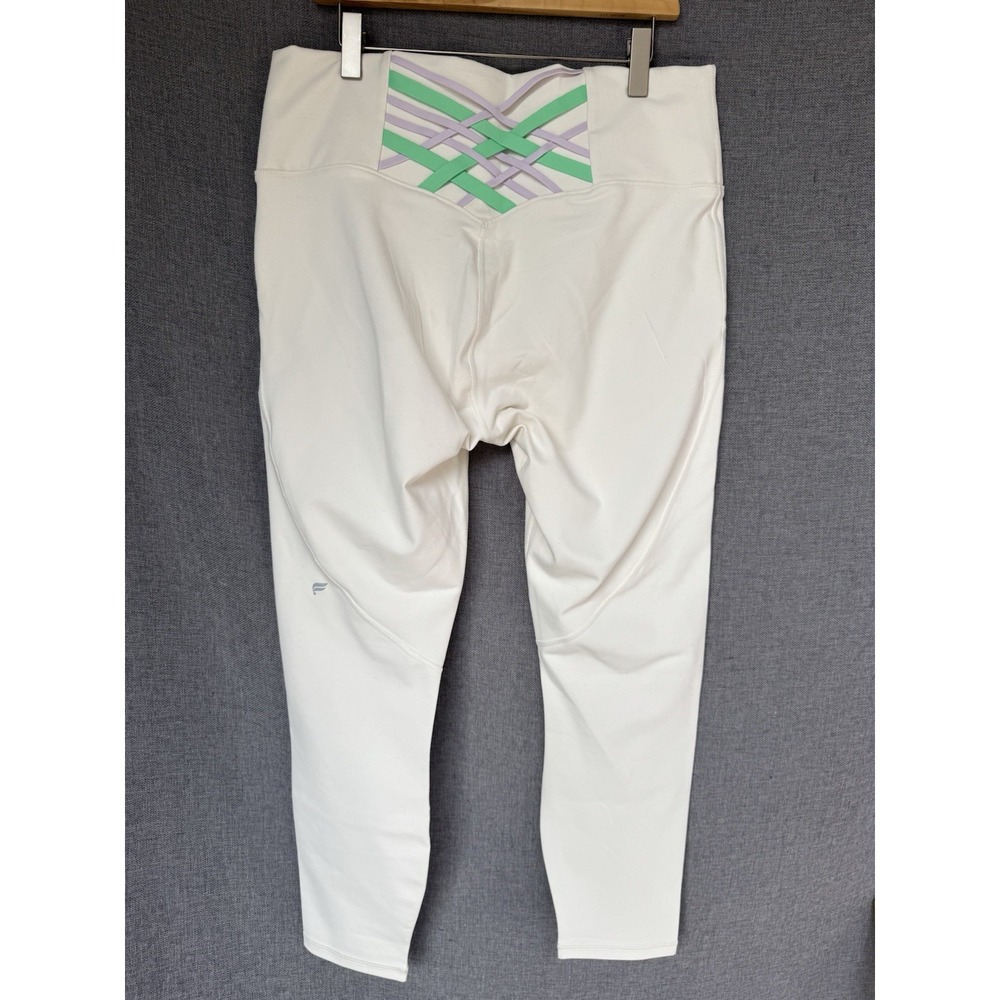 Fabletics Boost II PowerHold‎ NEW High-Waisted 7/8 Legging XL 12-14 White Cross